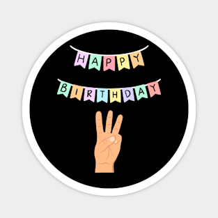 3 three birthday Magnet